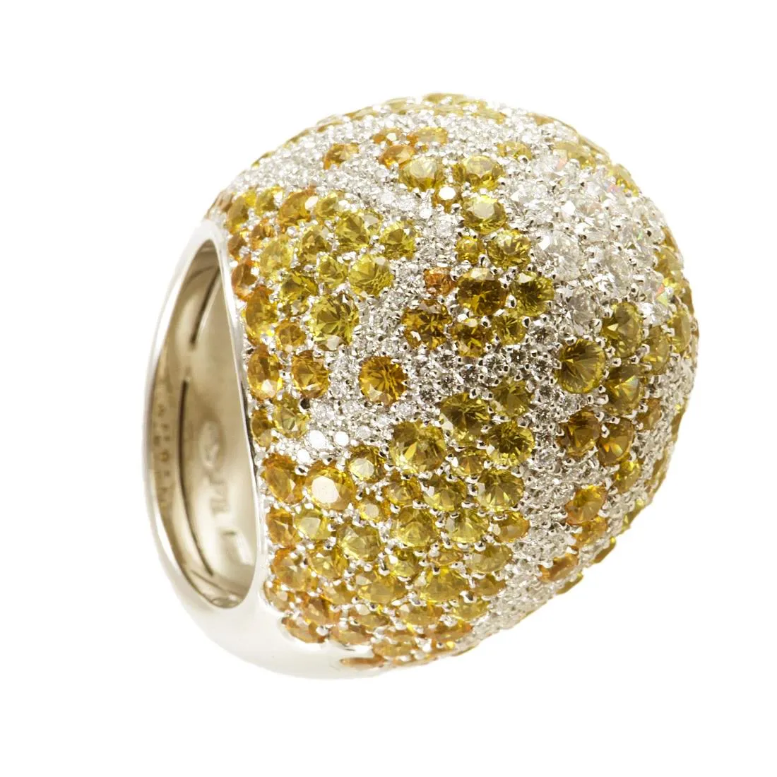 ANELLO IN ORO BIANCO CON DIAMANTI E ZAFFIRI MIS 15