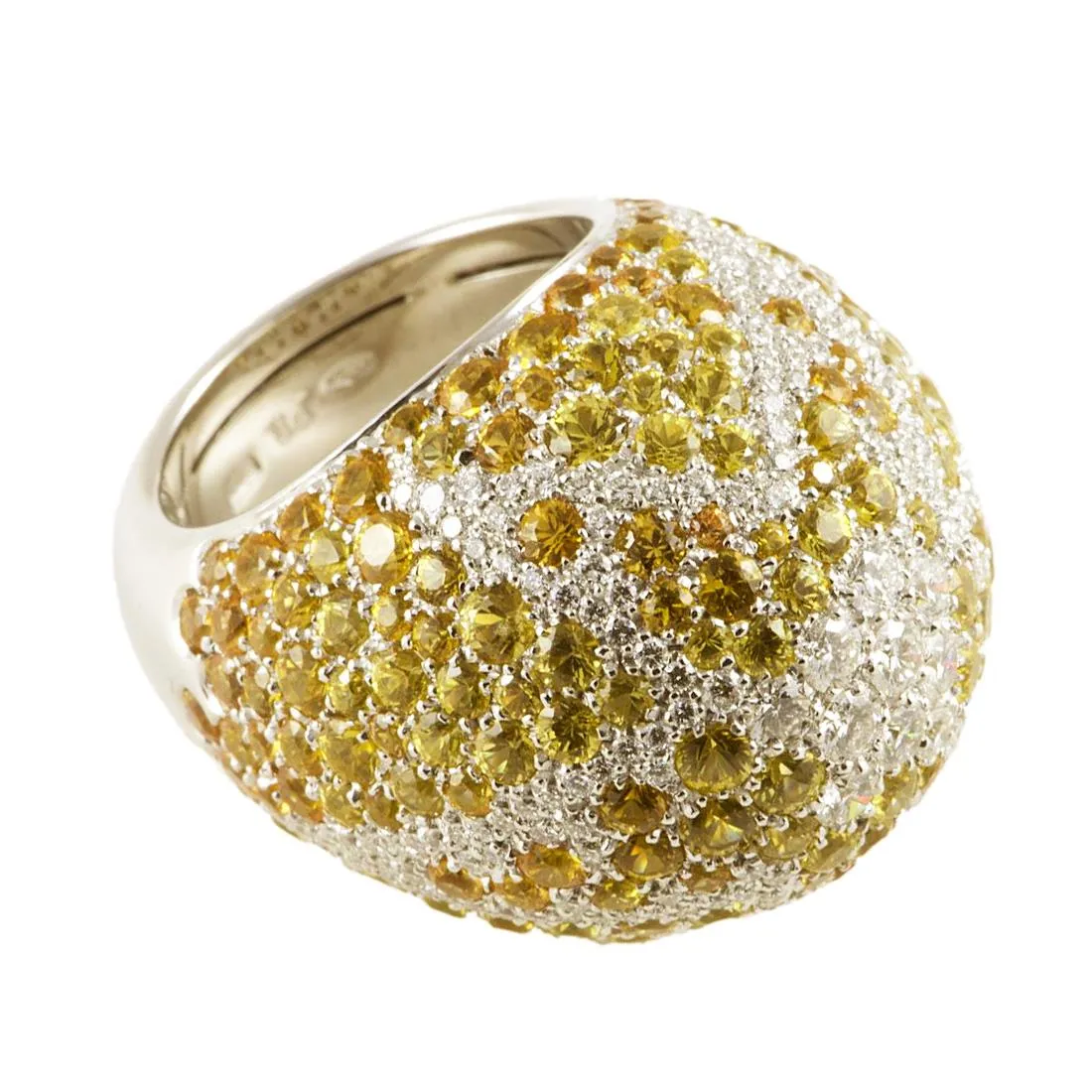 ANELLO IN ORO BIANCO CON DIAMANTI E ZAFFIRI MIS 15
