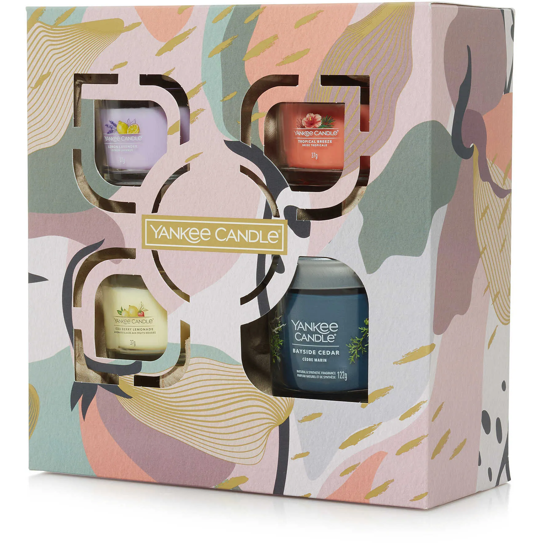 Candela Yankee Candle Box Regalo, Piccola, Votiva SS24 Q1 colore Giallo, Rosa, Viola, Blu