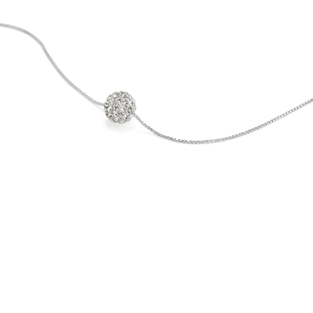 Collana Christelle Oro Bianco 375/1000 Cristallo Bianco 40 + 2 cm 1412252