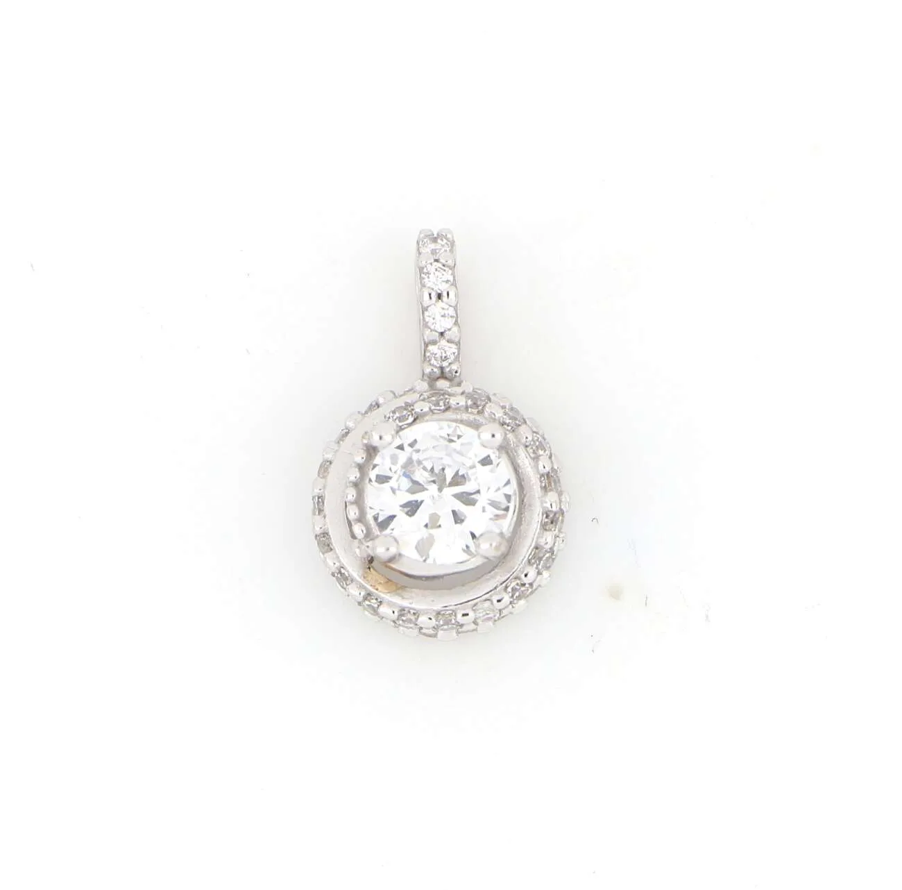 Pendente punto luce in oro bianco e zirconi DZP-2